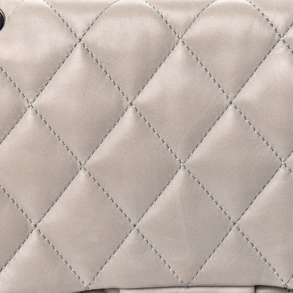 Chanel Lambskin Quilted 3 Accordion Flap Bag Grey 12 of 14