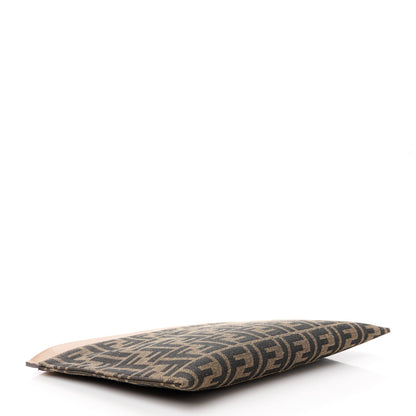 Fendi Vitello King Jacquard FF 1974 Medium Flat Pouch Tobacco Moro Sand 4 of 9