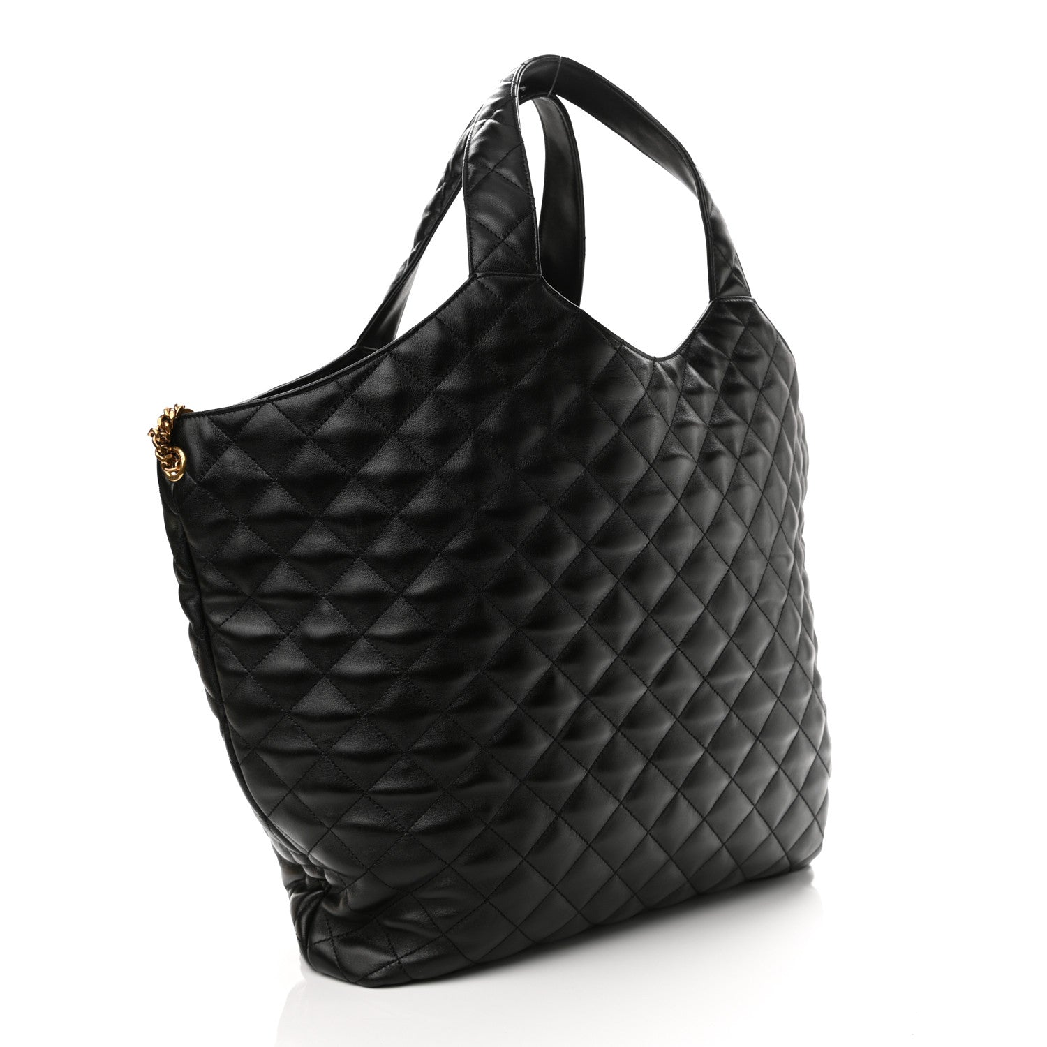Saint Laurent Lambskin Quilted Maxi Icare Shopping Tote Black 4 of 11