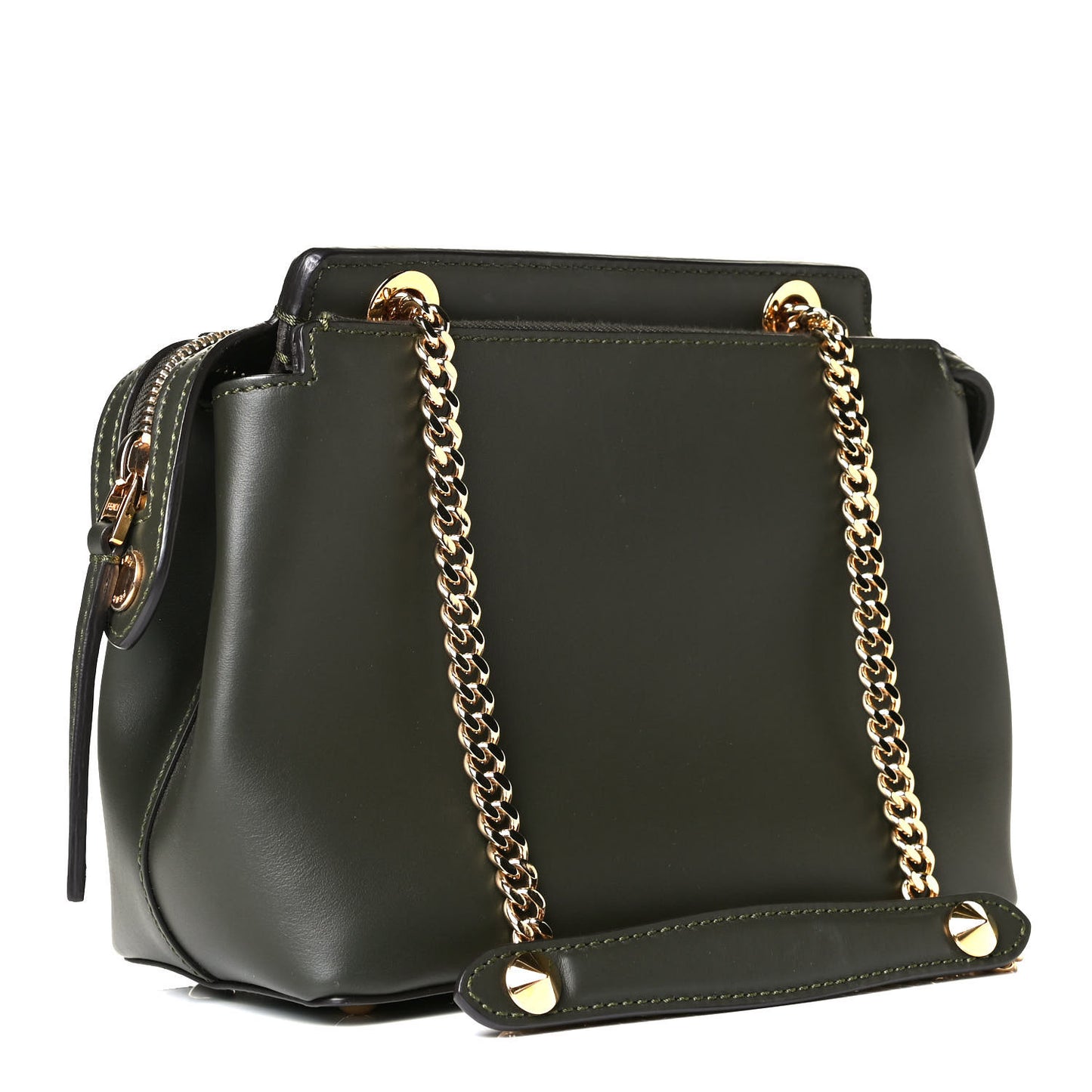 Vitello Baltico Nappa Flowerland Studded Small Dotcom Click Chain Satchel Verde Prato Multicolor