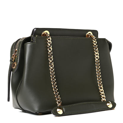 Fendi Vitello Baltico Nappa Flowerland Studded Small Dotcom Click Chain Satchel Verde Prato Multicolor 3 of 12
