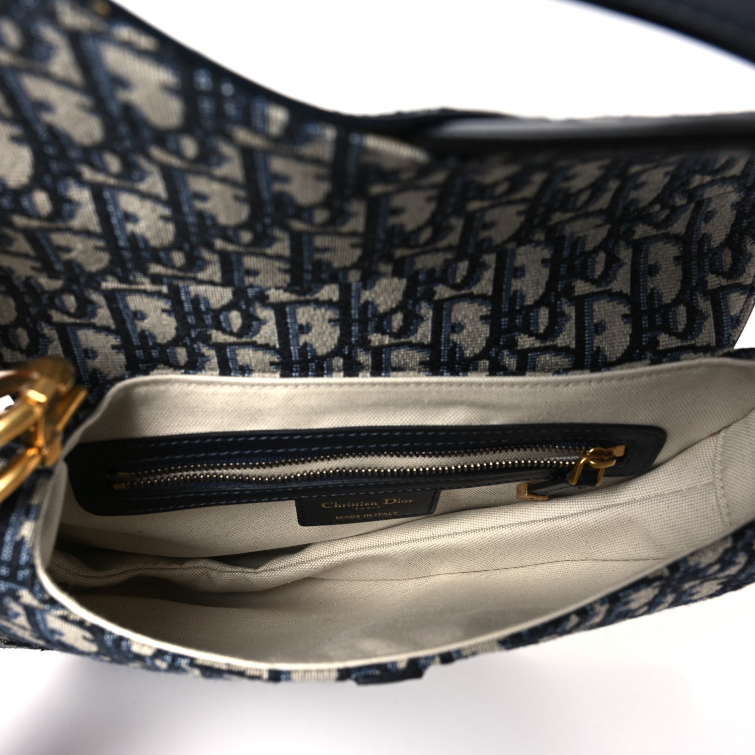Christian Dior Oblique Saddle Bag Blue 5 of 10