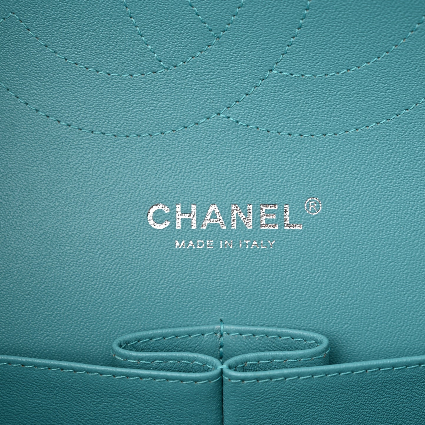Lambskin Quilted Jumbo Double Flap Turquoise