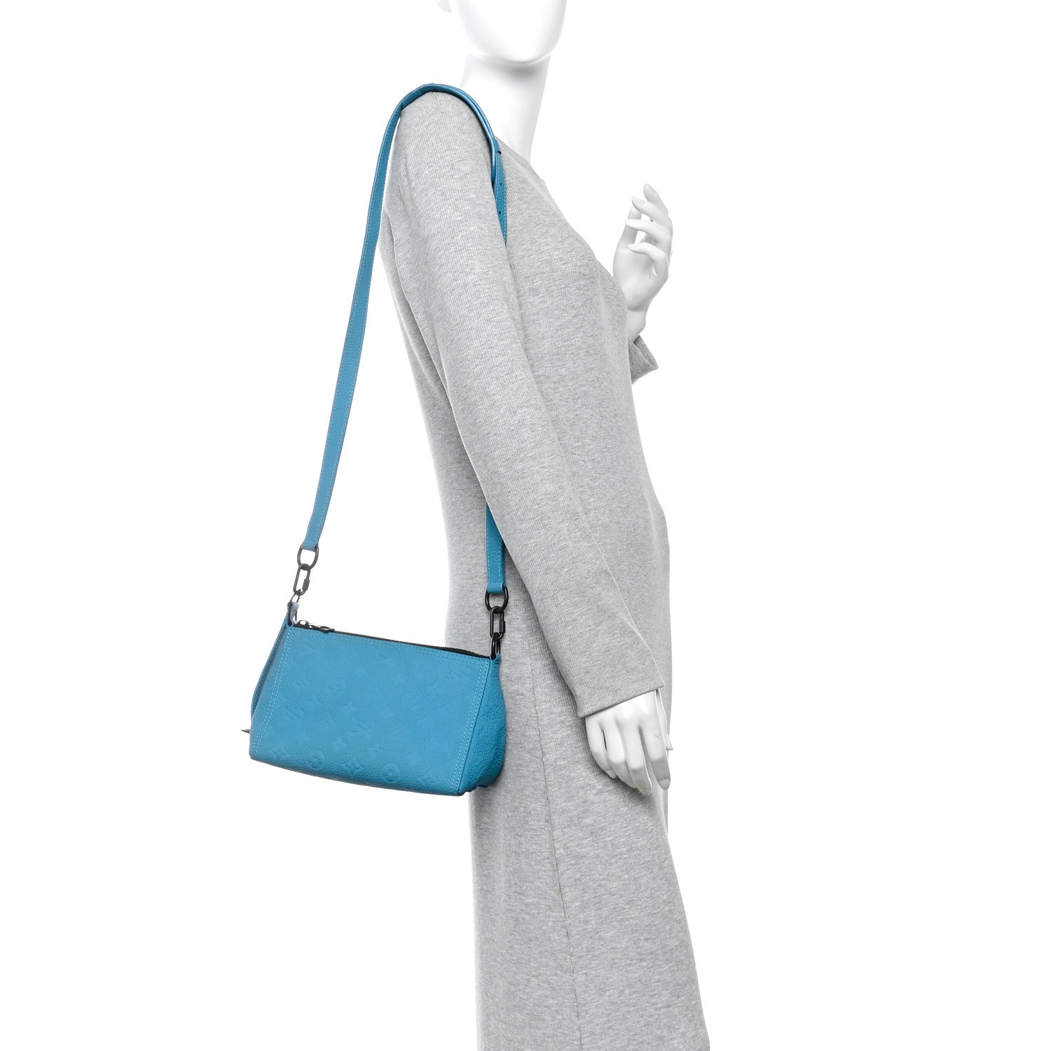 Louis Vuitton Taurillon Monogram Triangle Messenger Turquoise 2 of 9