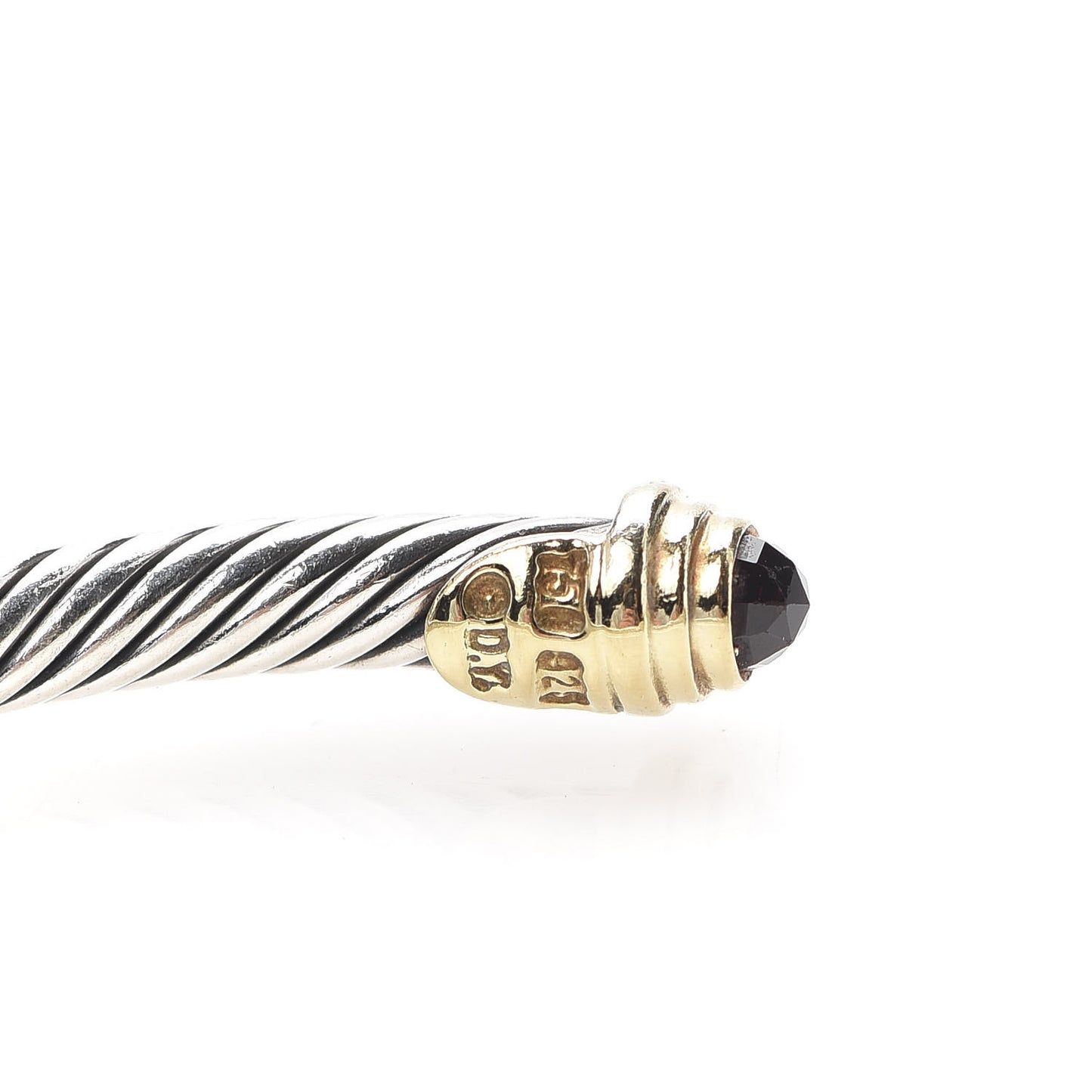 Sterling Silver 14K Yellow Gold Garnet 4mm Kids Birthstone Cable Bracelet