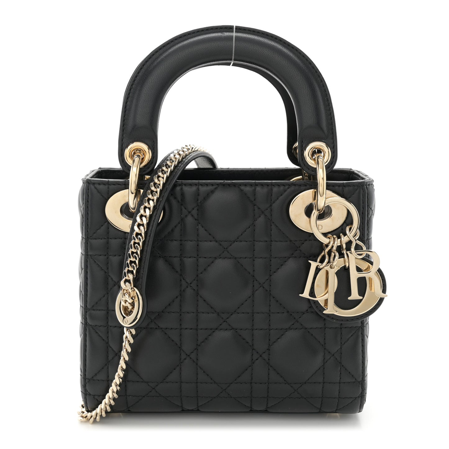 Lambskin Cannage Mini Lady Dior Black