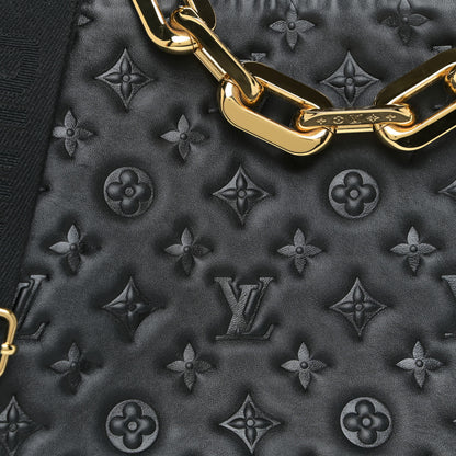 Louis Vuitton Lambskin Embossed Monogram Coussin MM Black 9 of 11
