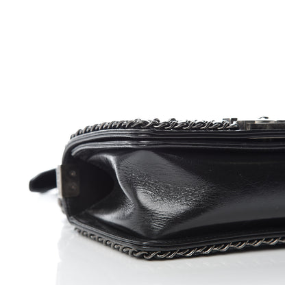 Chanel Glazed Calfskin Quilted Small Boy Chained Flap Black 8 of 10