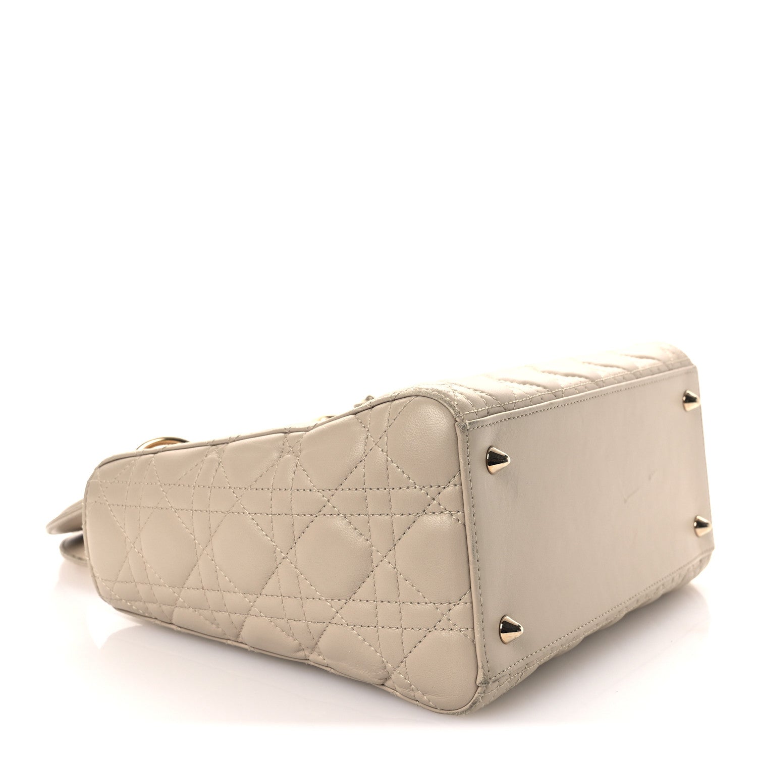 Christian Dior Lambskin Cannage Medium Lady Dior Beige 4 of 13