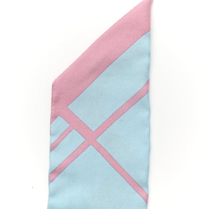 Hermes Silk Les Coupes Tattoo Twilly Ciel Vieux Rose 5 of 5