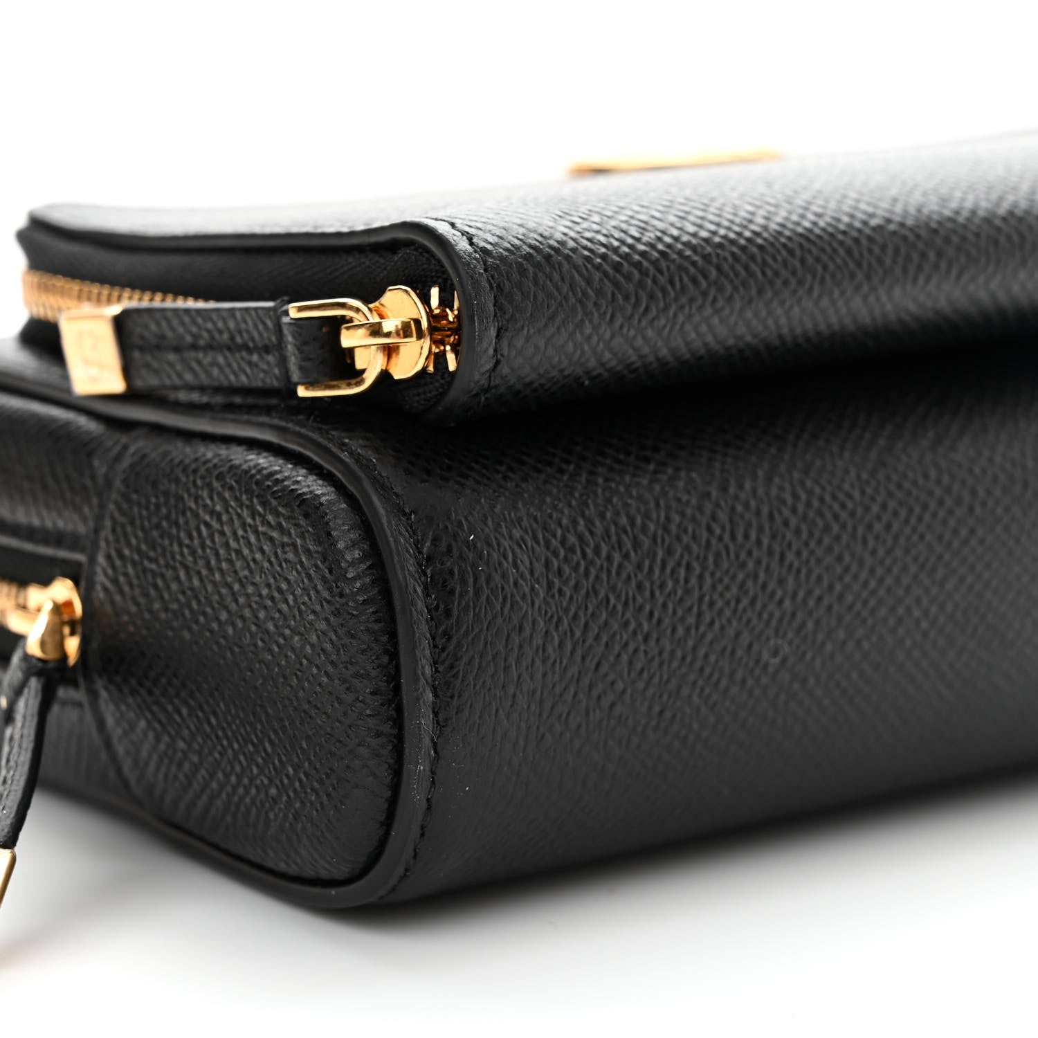 Christian Dior Grained Calfskin Caro Double Pouch Black 10 of 13