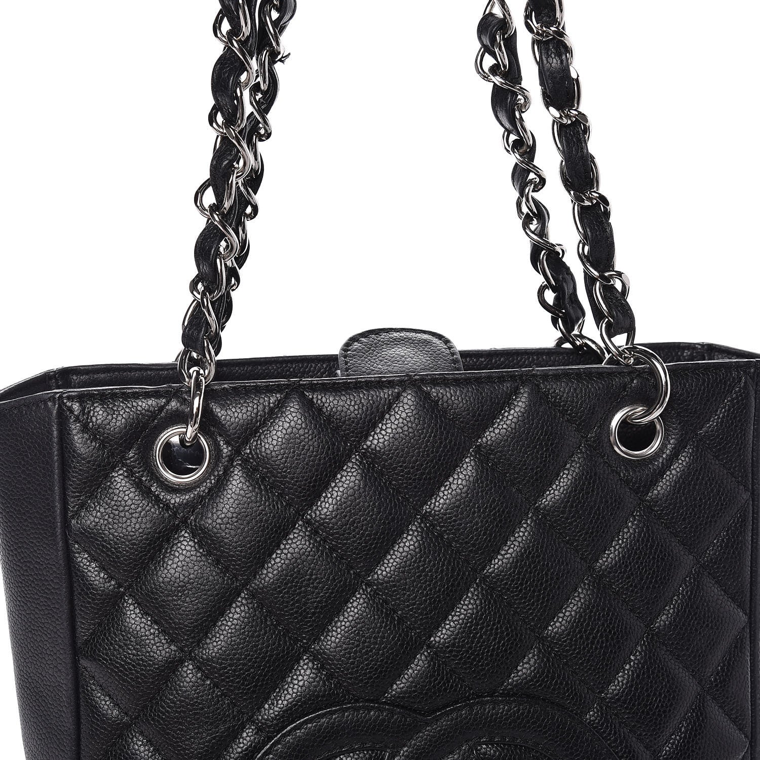 Chanel Caviar Quilted Petit Shopping Tote PST Black 17 of 22
