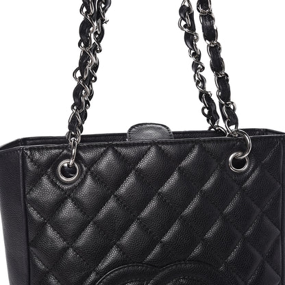 Chanel Caviar Quilted Petit Shopping Tote PST Black 17 of 22