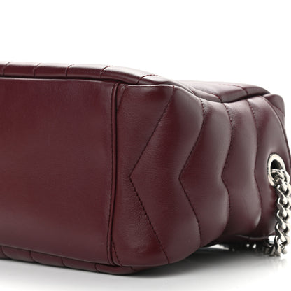 Saint Laurent Calfskin Y Quilted Monogram Small Loulou Bowling Bag Rouge Legion 6 of 10