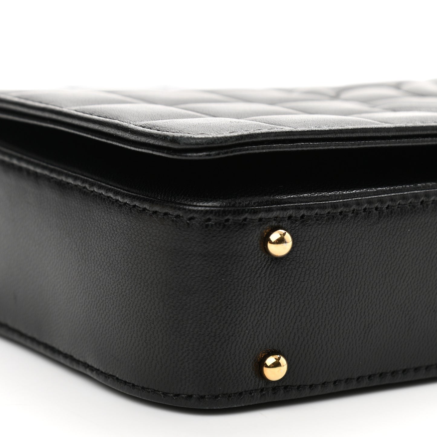 Lambskin Quilted CC Chocolate Bar Flap Black