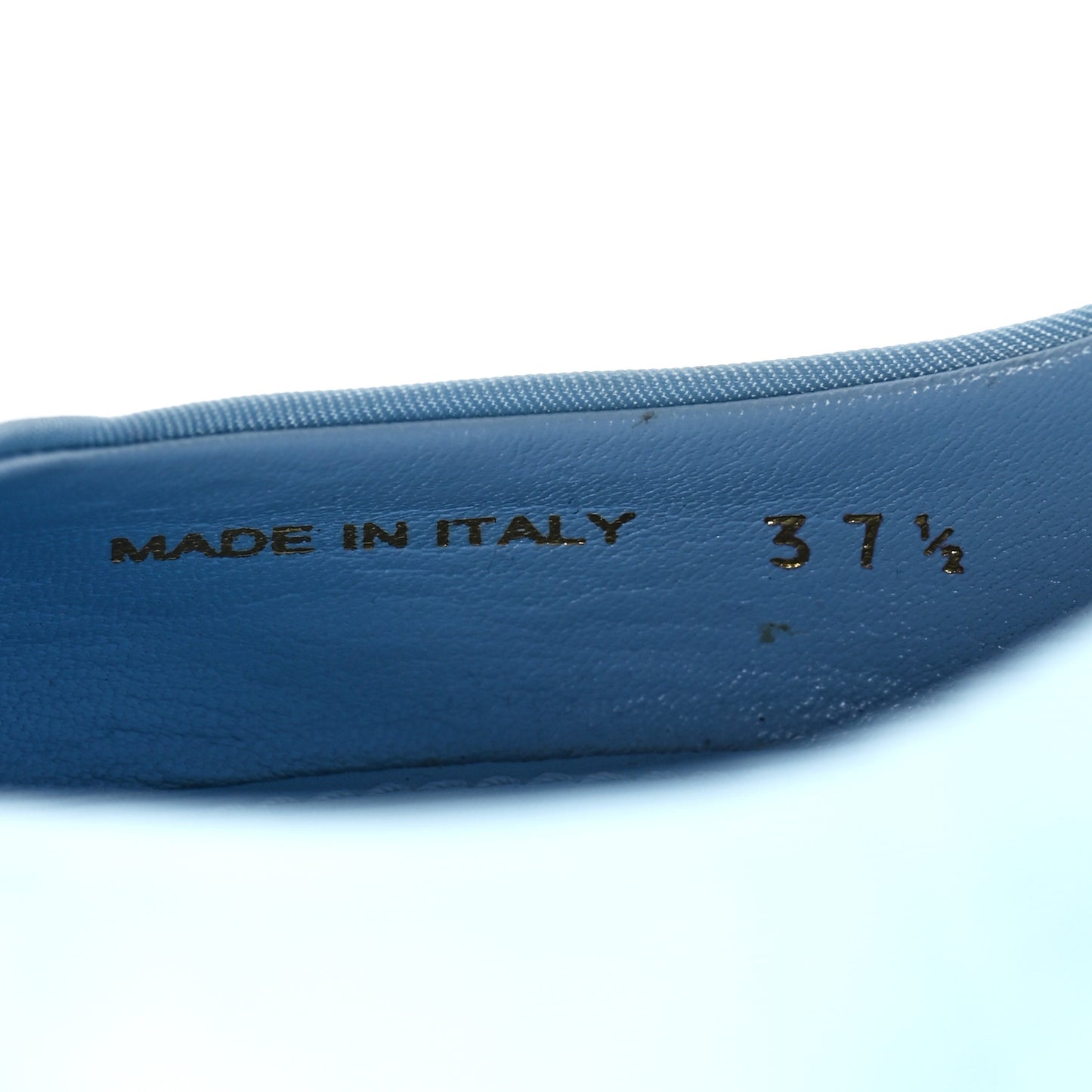 Spazzolato Triangle Logo Pointed Toe 45mm Slingback Pumps 37.5 Cielo