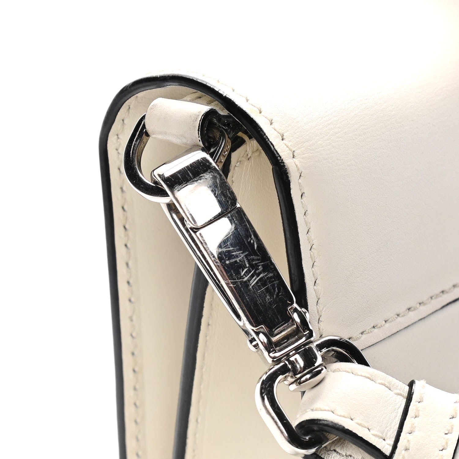 Prada City Calf Plex Ribbon Bag White 11 of 19