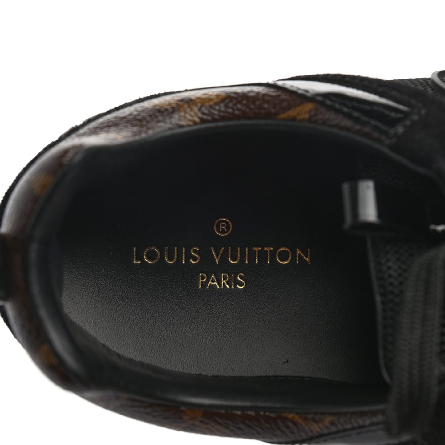 Suede Monogram Run Away Sneakers 37.5 Black
