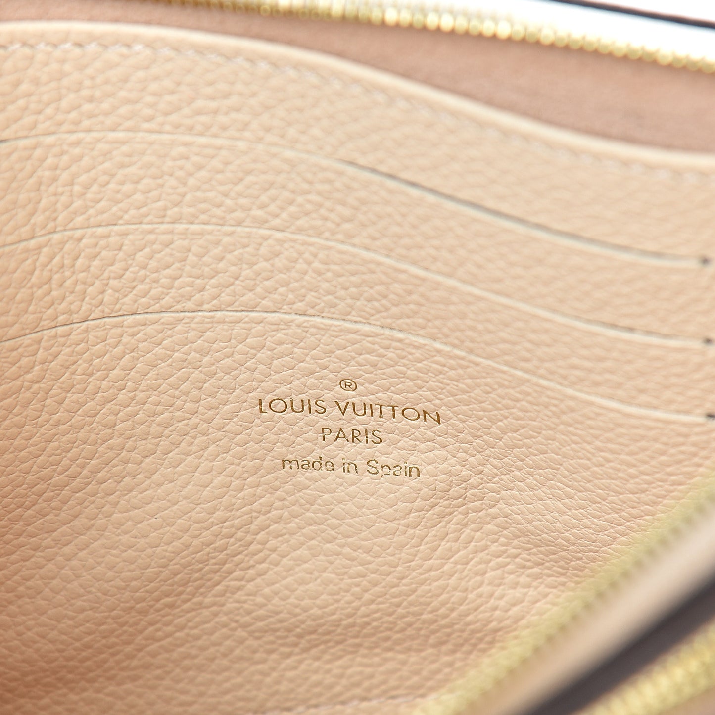 Empreinte Double Zip Pochette Beige Rose Creme