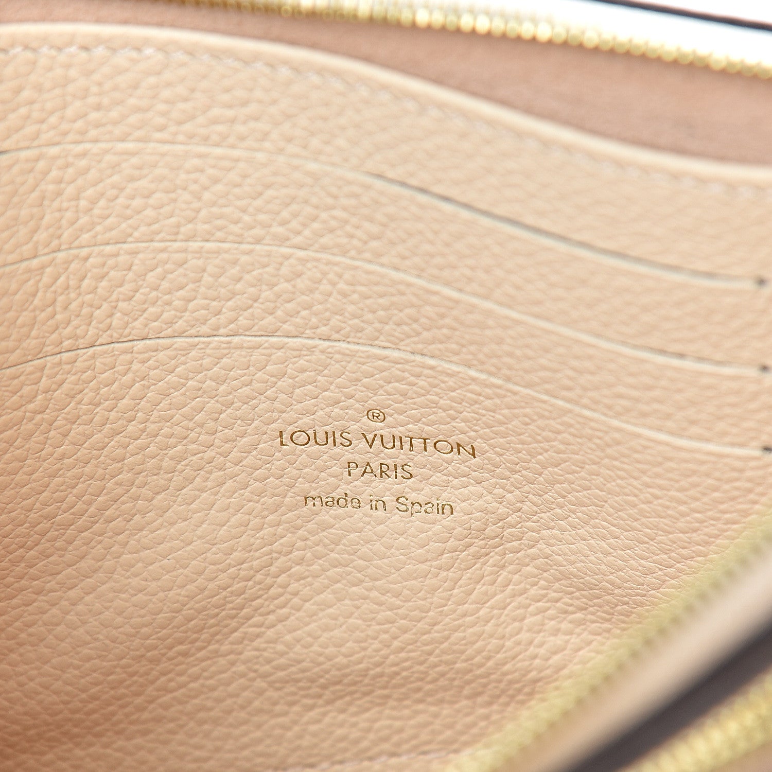 Louis Vuitton Empreinte Double Zip Pochette Beige Rose Creme 6 of 11