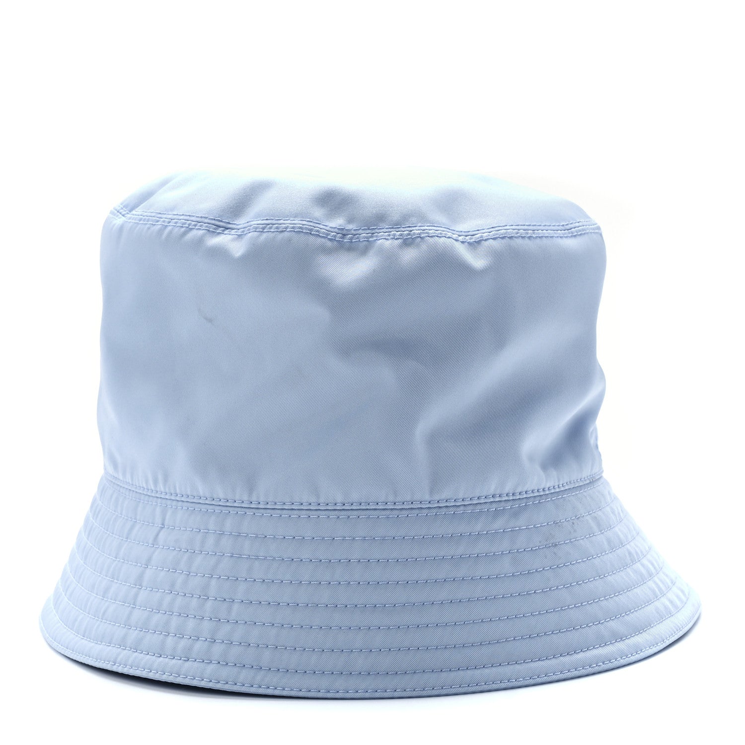 Prada Re-Nylon Metal Triangle Logo Womens Bucket Hat L Fiordaliso 9 of 16