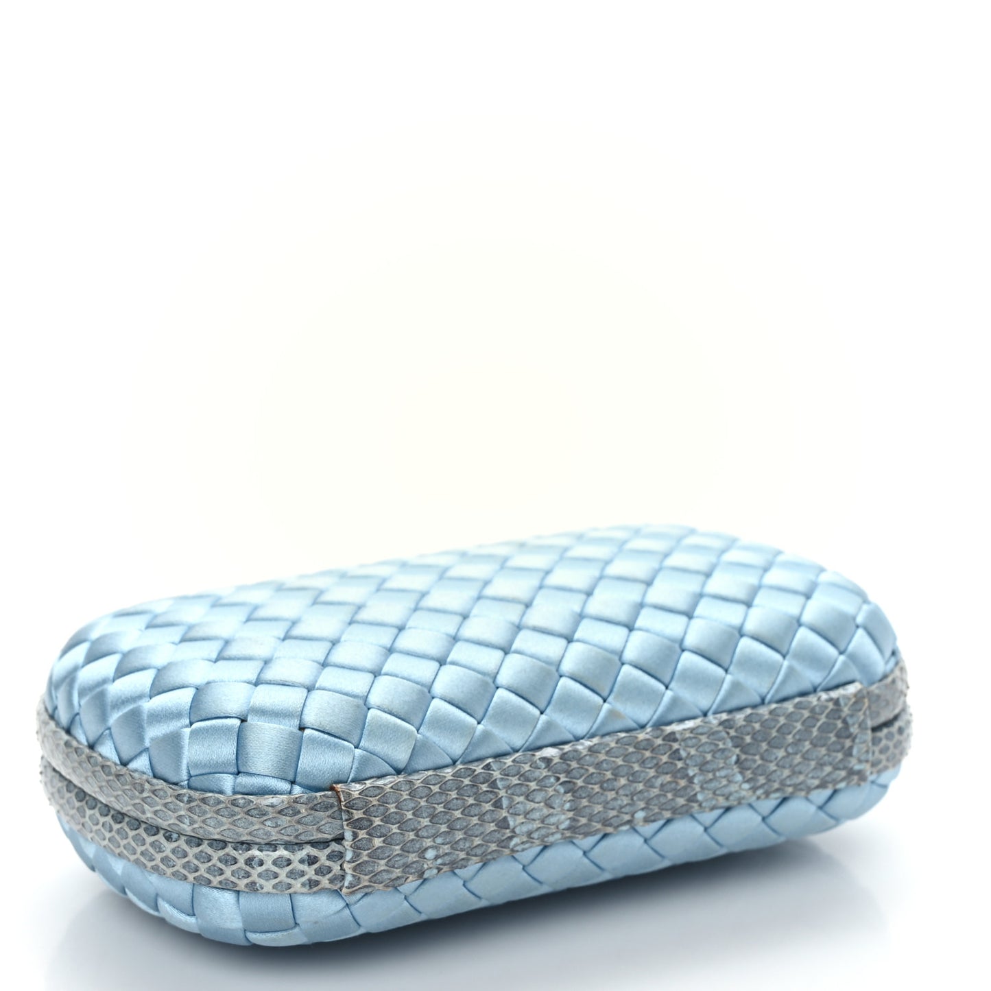 Satin Intreccio Impero Ayers Knot Clutch Ciel