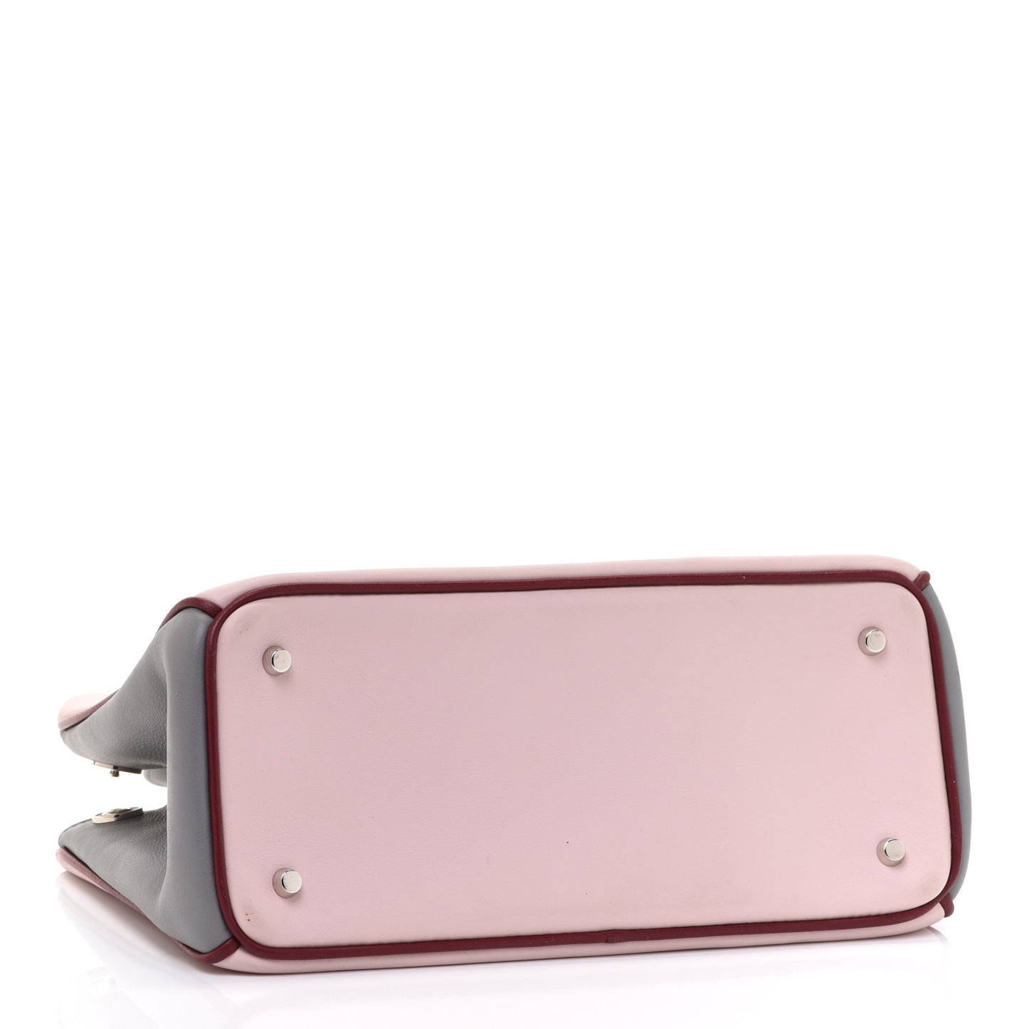 Smooth Calfskin Mini Tri-Color Diorissimo Tote Pink Grey Burgundy