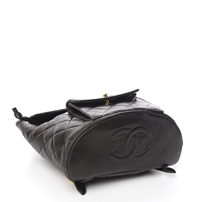 Chanel Lambskin Quilted Drawstring Backpack Black 3 of 11