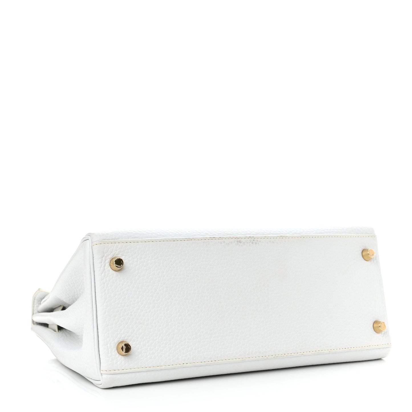 Taurillon Clemence Horseshoe Kelly Retourne 28 White Jaune D'Or