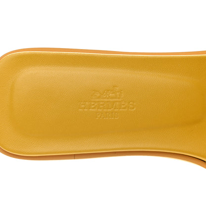 Hermes Epsom Oran Sandals 37 Jaune Sable 6 of 9