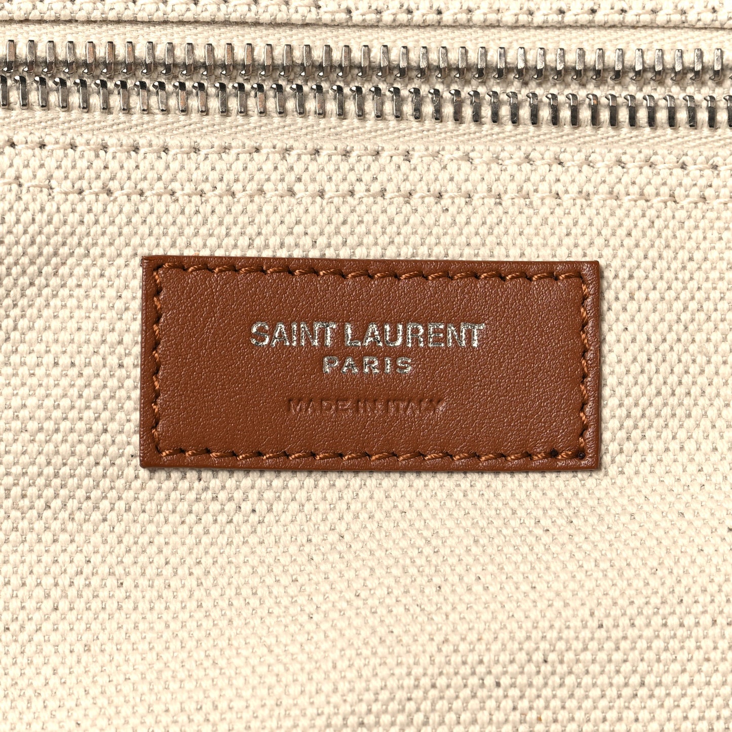 Linen Calfskin Rive Gauche Maxi Tote Grege et Noir