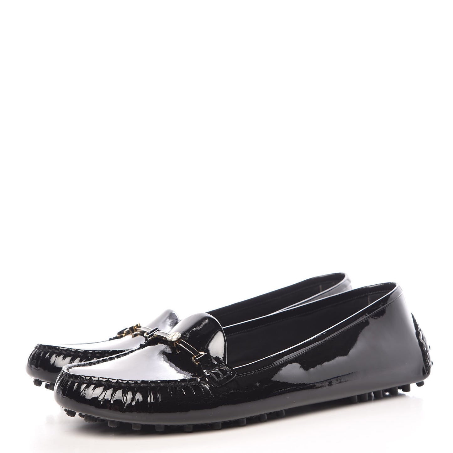 Patent Calfskin Farewell Flat Loafer 40 Black