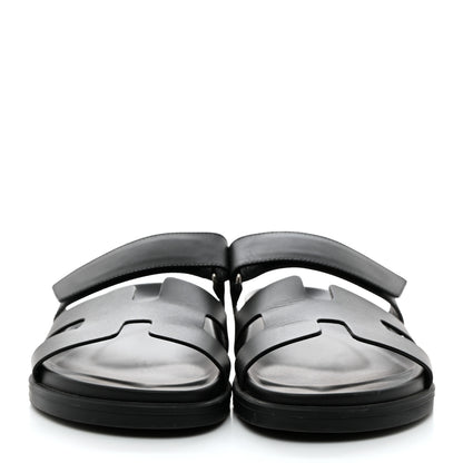 Hermes Calfskin Womens Chypre Sandals 38.5 Black 2 of 9