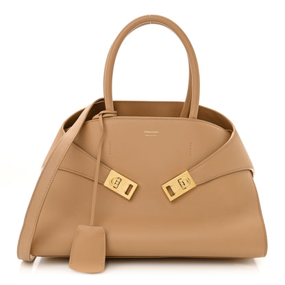 Salvatore Ferragamo Natural Grain Calfskin Small Hug Bag Light Caramel 1 of 11