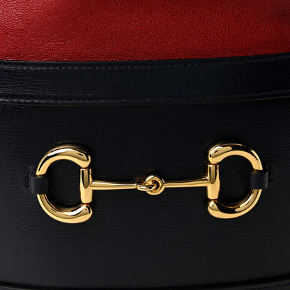 Gucci Azalea Sakai Be Green Calfskin Horsebit 1955 Drawstring Bucket Bag Blue New Cherry Red 7 of 9