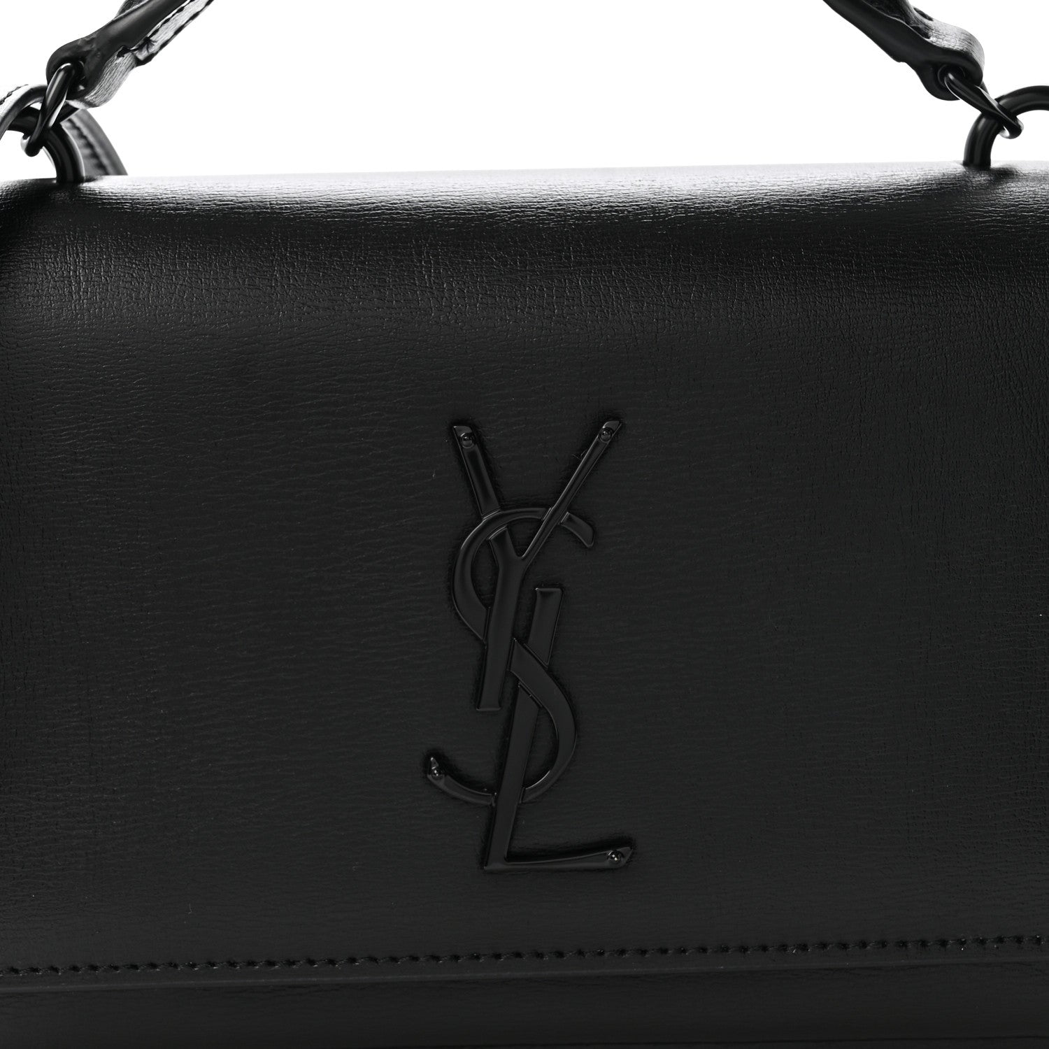 Saint Laurent Calfskin Monogram Sunset Chain Wallet Black 7 of 11
