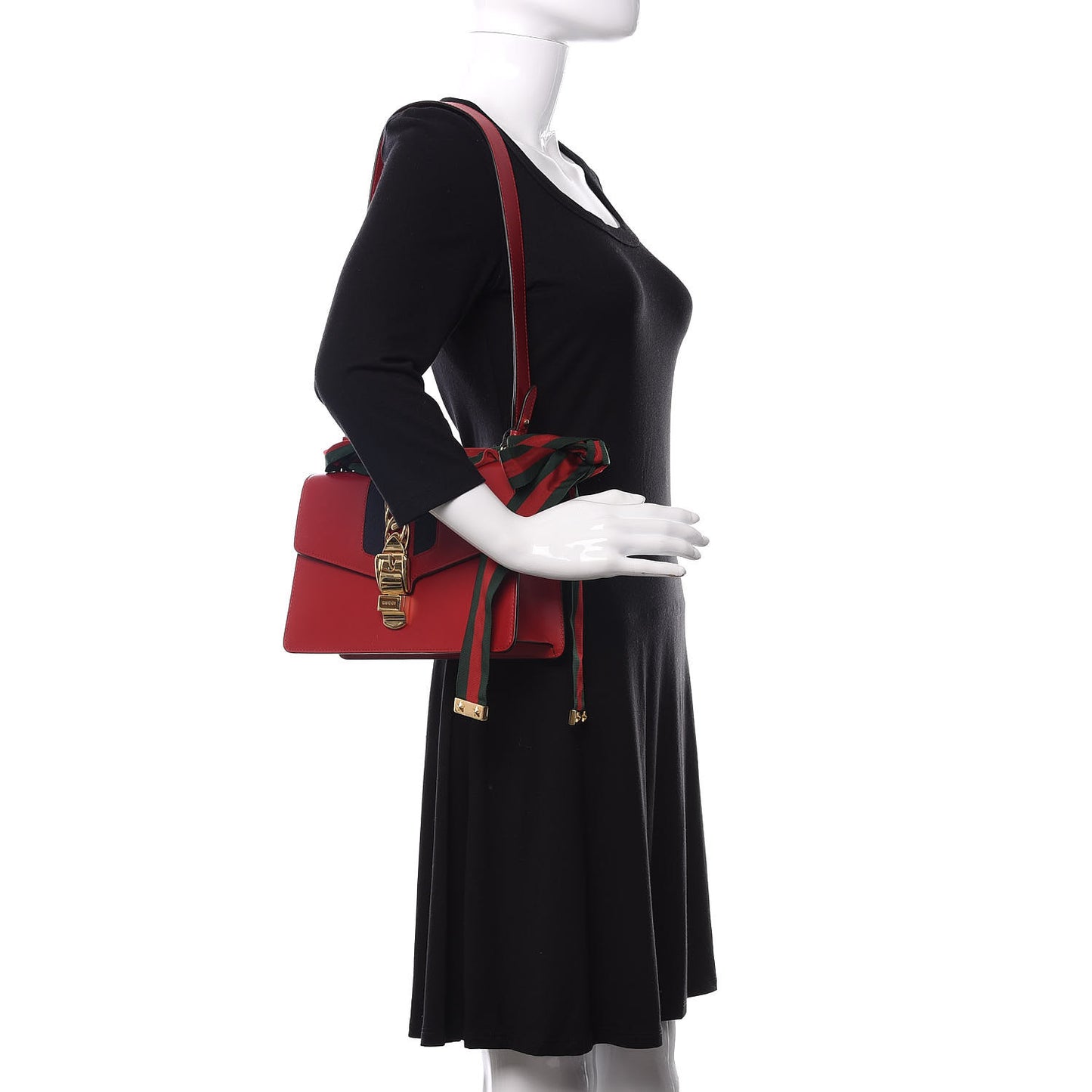 Calfskin Small Sylvie Shoulder Bag Hibiscus Red