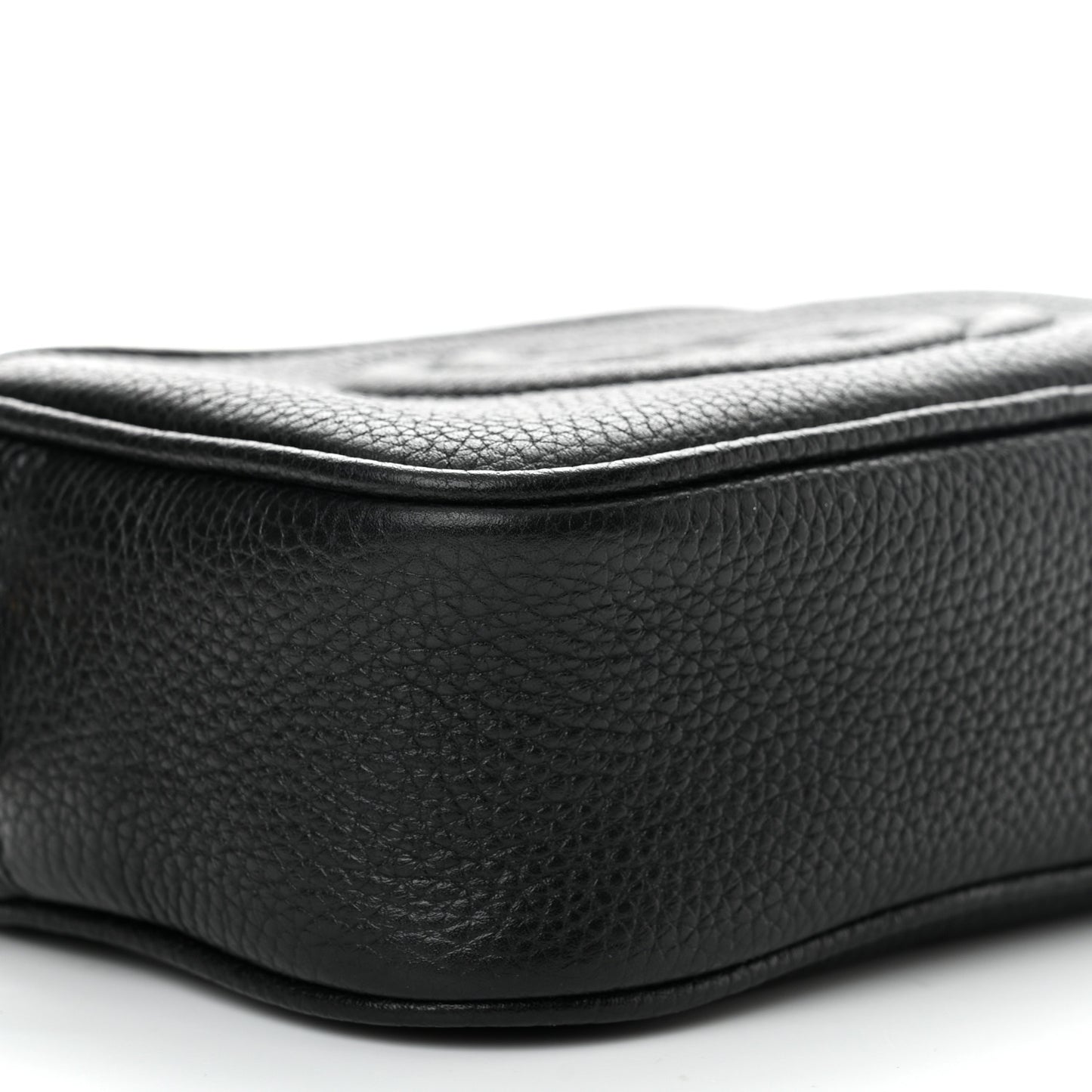 Pebbled Calfskin Mini Soho Disco Bag Black