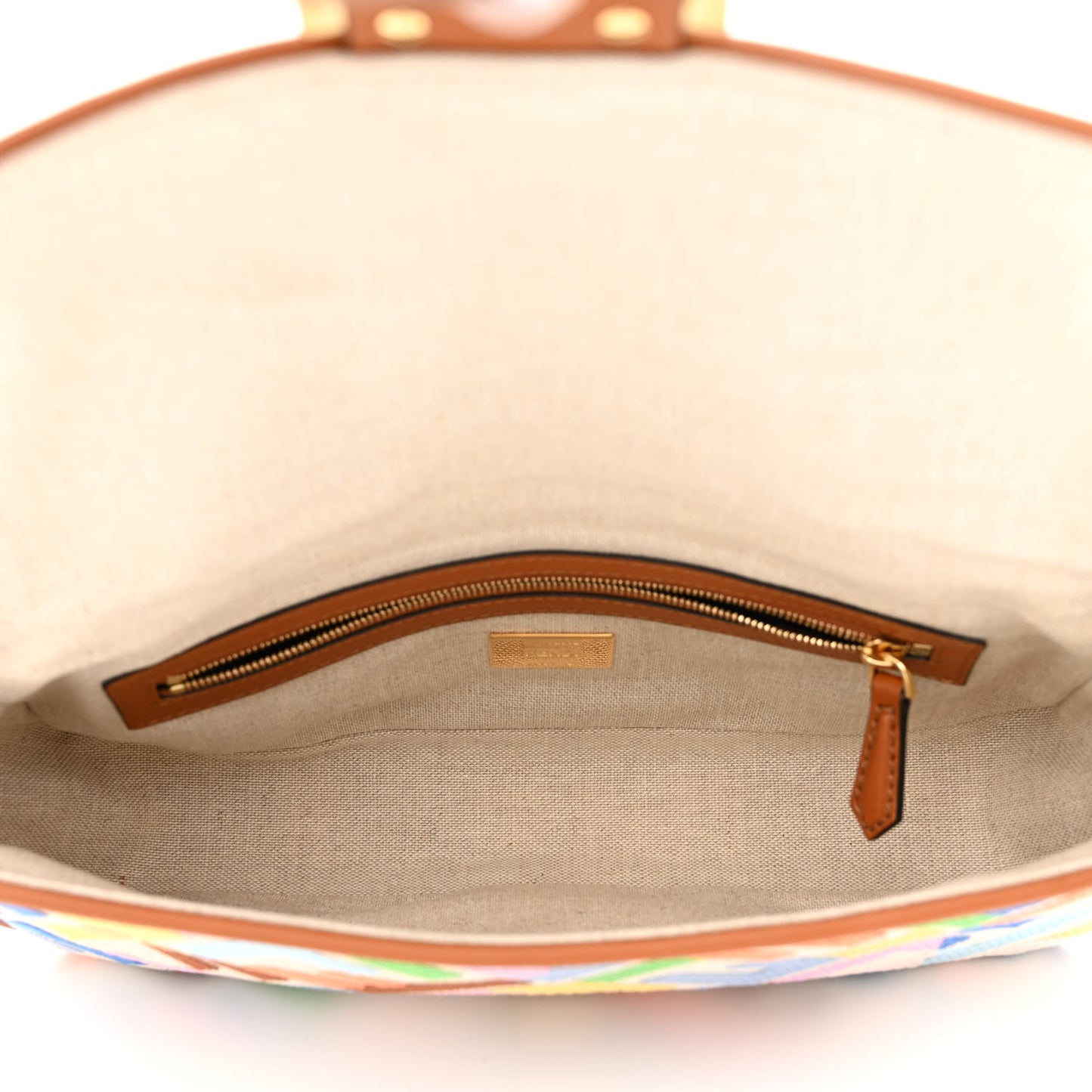Kuban Canvas Vitello King FF Embroidered Baguette Grezzo Multicolor