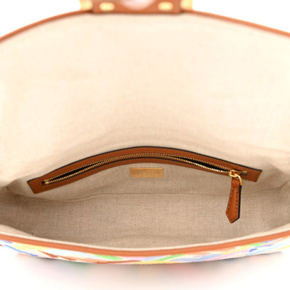 Fendi Kuban Canvas Vitello King FF Embroidered Baguette Grezzo Multicolor 5 of 11