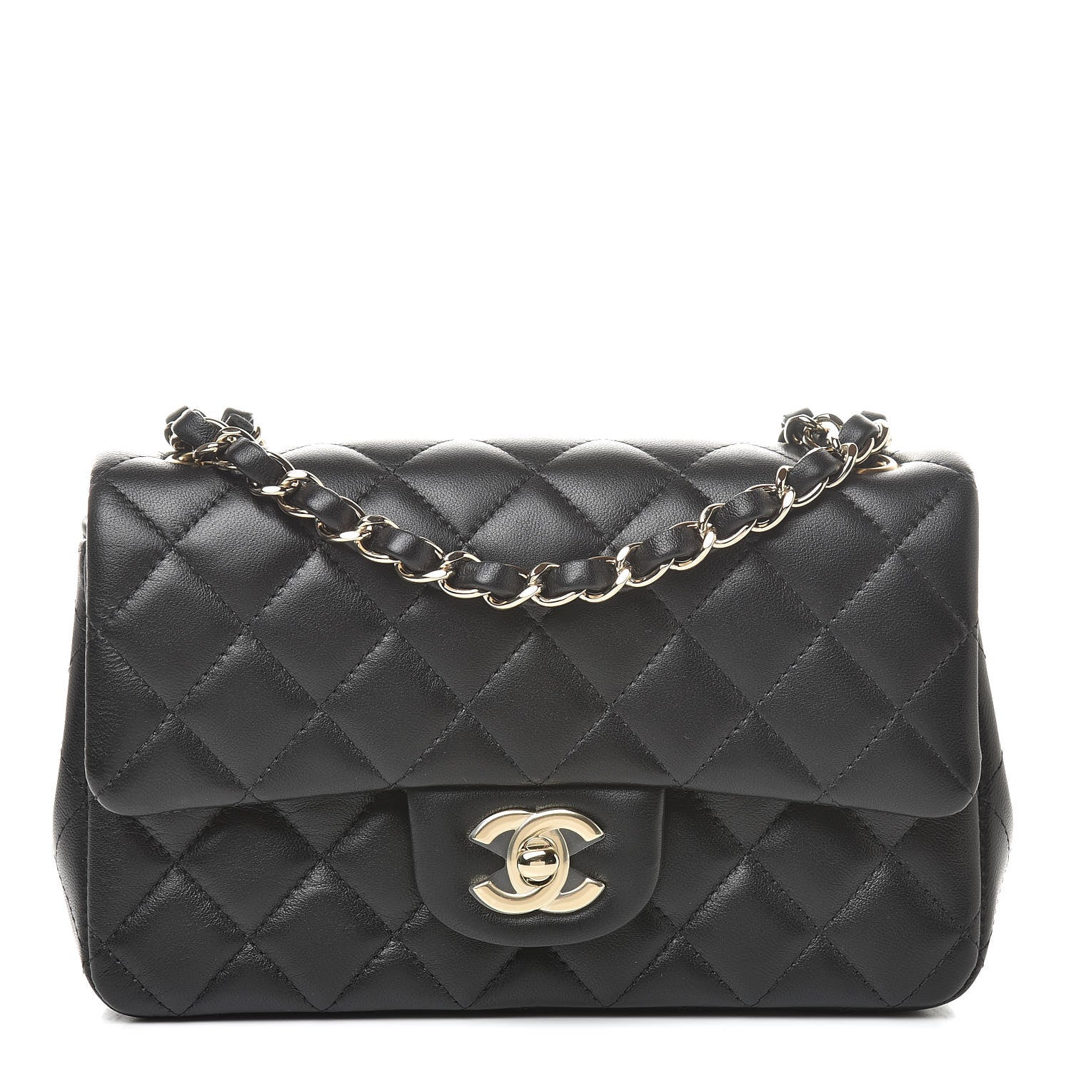 Chanel Lambskin Quilted Mini Rectangular Flap Black 1 of 12