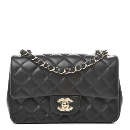 Chanel Lambskin Quilted Mini Rectangular Flap Black 1 of 12