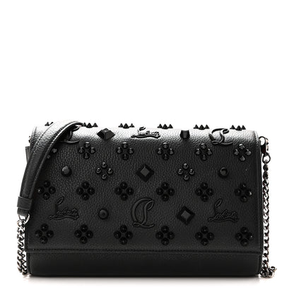 Christian Louboutin Calfskin Spikes Loubinthesky Paloma Clutch Black 1 of 10