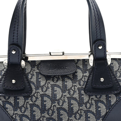 Christian Dior Monogram Frame Satchel Blue 8 of 11
