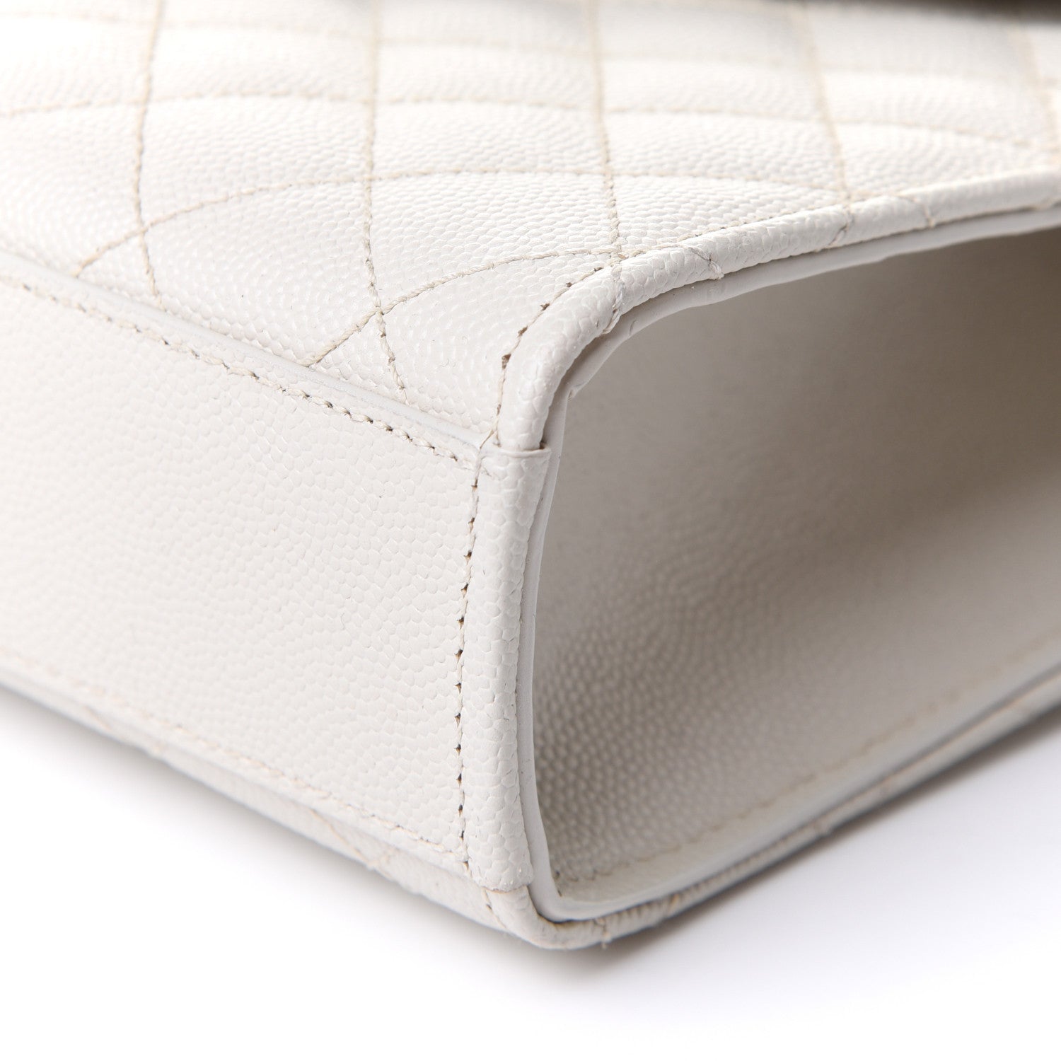 Saint Laurent Grain De Poudre Textured Mixed Matelasse Medium Triquilt Monogram Satchel Crema Soft 11 of 12