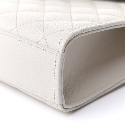 Saint Laurent Grain De Poudre Textured Mixed Matelasse Medium Triquilt Monogram Satchel Crema Soft 11 of 12
