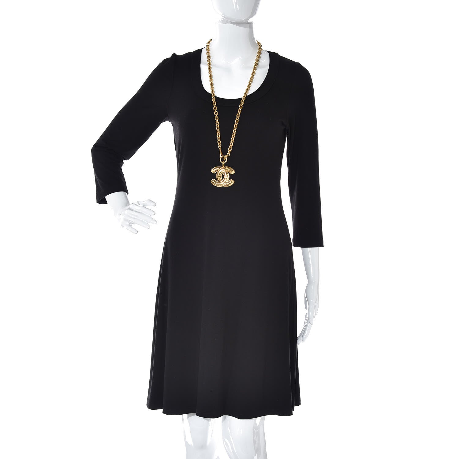 Chanel Quilted Large CC Long Chain Necklace Gold 17 of 23