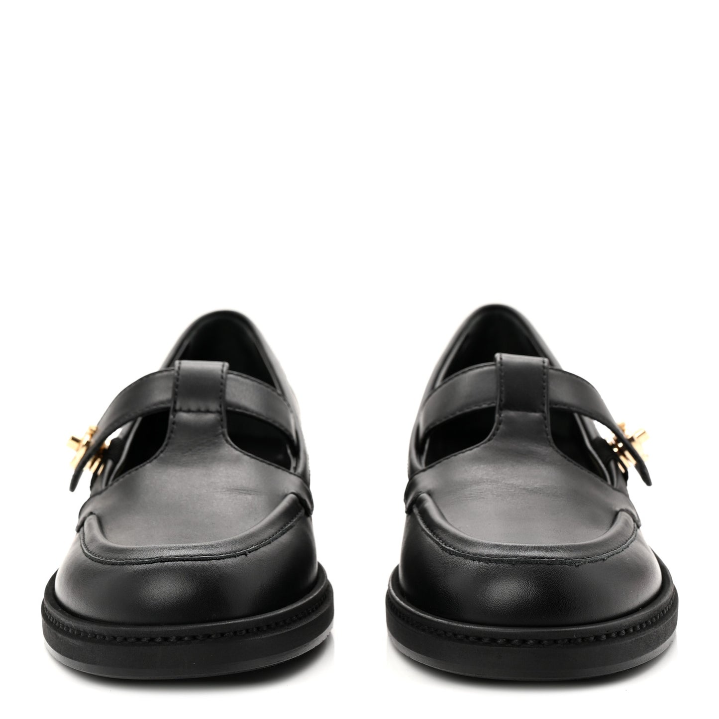 Calfskin CC Turnlock Moccasin Loafers 37.5 Black