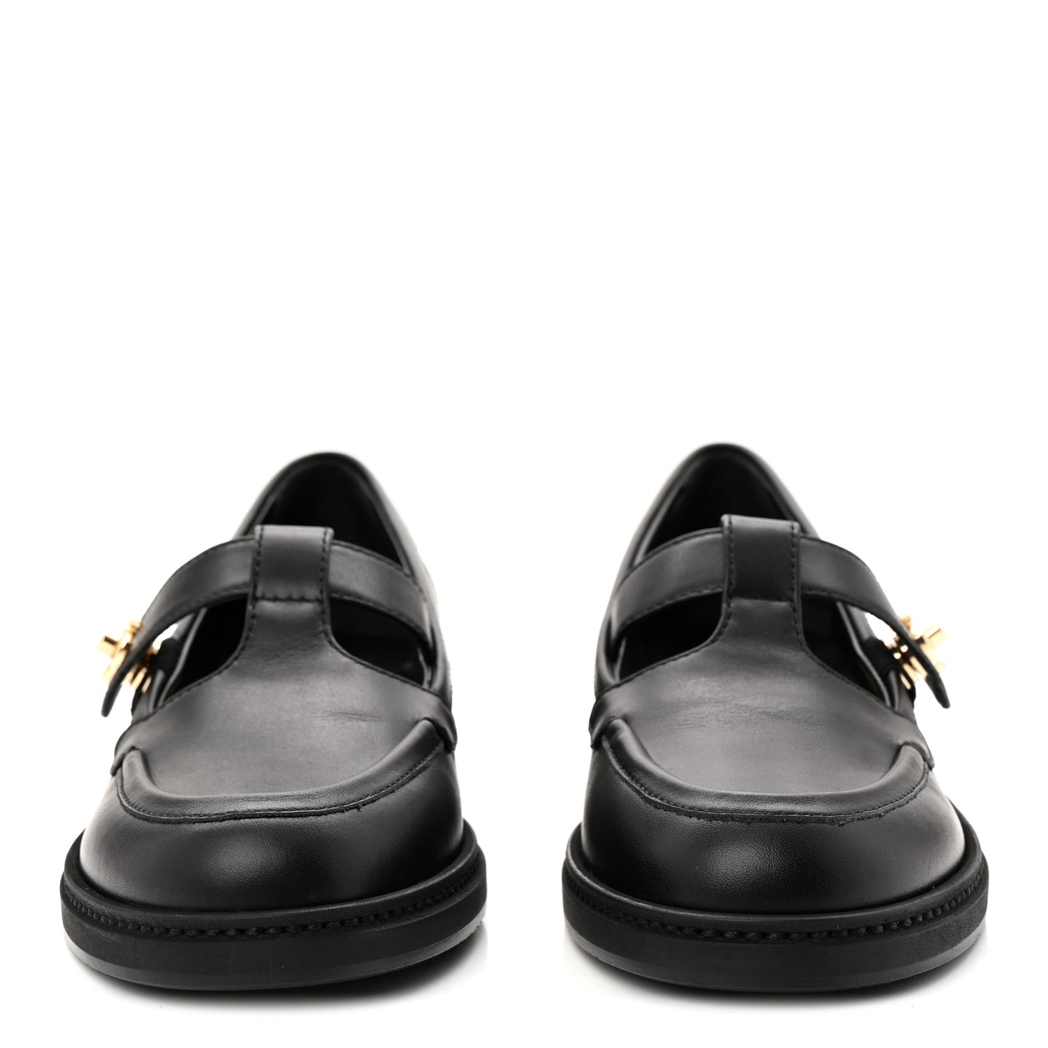 Chanel Calfskin CC Turnlock Moccasin Loafers 37.5 Black 3 of 10