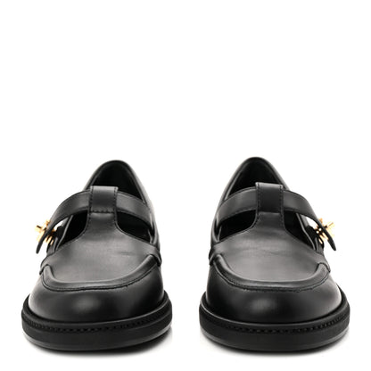 Chanel Calfskin CC Turnlock Moccasin Loafers 37.5 Black 3 of 10